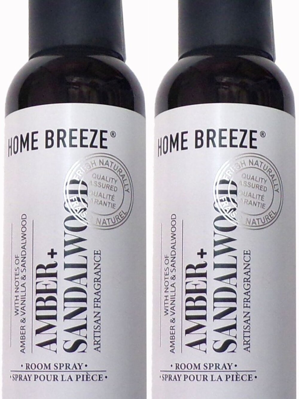Home Breeze Amber + Sandalwood Room Spray Artisan Fragrance 6 fl oz (Set of 2)
